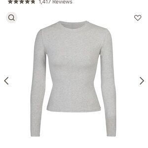 SKIMS Cotton Jersey Long sleeve top in grey